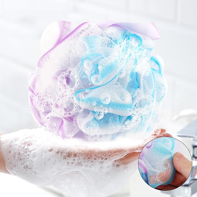 Chuya Bath Sponges Loofahs 60g,4 Pack Exfoliating Bath Sponge Body Scrubber Shower Loofa Balls for Women Men Children Washing