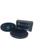 G.B.S Military Style Dual Bristle Beard and Hair Brush - Hi-Gloss Wood, Animal-free Vegan Bristles, Over 2,000 Firm Bristles for Daily Grooming (BLACK)