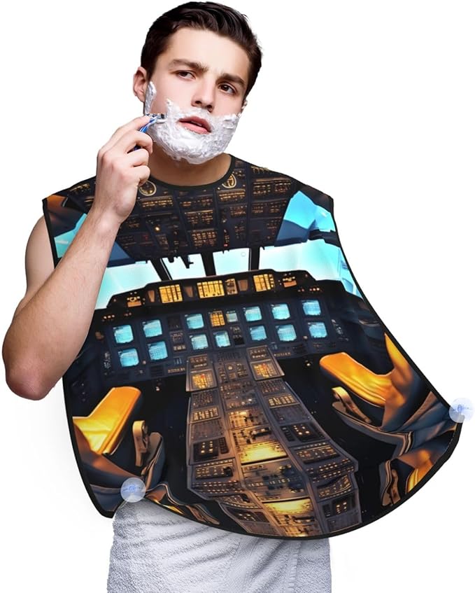 Flag Of Georgia Print Beard Bib Shaving Apron, Beard Hair Trimming Cape Gift For Dad
