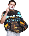 Flag Of Georgia Print Beard Bib Shaving Apron, Beard Hair Trimming Cape Gift For Dad