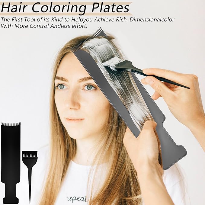 4 PCS Balayage Highlighting Board and Highlighting Brush Kit, 1 Hair Dye Brush and 3 Balayage Highlighting Board with Teeth Hair, for Hair Dye, Hairstylist Accessories Brushes