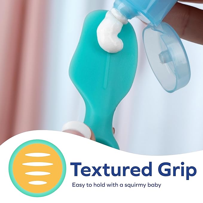 Dr. Talbot's Diaper Cream Brush for Babies - Diaper Rash Cream Applicator with Suction Base and Hygienic Case - Full Size - Aqua Blue,(Pack of 2)