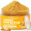 Body Scrub, Turmeric Exfoliating Body Scrub, with Coconut Oil & Vitamin C, Bikini Area Exfoliator Gently Exfoliate Body Hand and Foot Scrub, Moisturized Skin for Women and Men, 11.28oz/320g