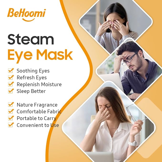 30Packs Steam Eye Mask, Heated Eye Mask Warm Compress for Eyes, Self Heating Disposable Steam Mask for Home Sleep, Spa, Travel Essentials & Relaxation Gifts, Stocking Stuffers (Sweet Orange)