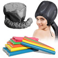 42 pcs 7" Flexi Rods,Hair Curlers Rollers Flexible Curling Rods,Heatless Bendy Foam Curls for Long,Medium,Short Hair to Sleep in,with Hair Dryer Bonnet for Quick Shaping(Black)