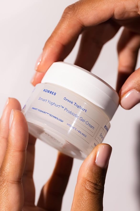 KORRES Greek Yoghurt Nourishing Probiotic Gel-Cream, Lightweight Face Moisturizer with Pre and Probiotics, Time-Released Hydration for 48 Hours, Microbiome Technology for Balanced Skin, 1.4 Fl Oz