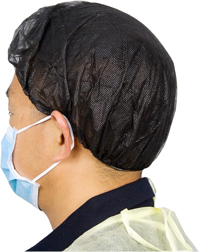 Cleaing Disposable Bouffant Caps, 24 Inches Hair Nets for Food Service Workers, Nurses, Salon Use