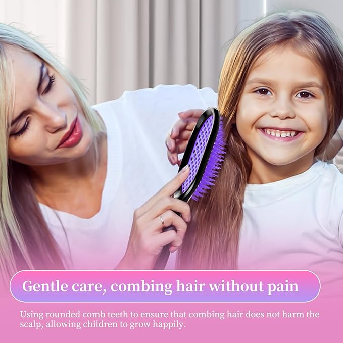 Detangling Brush,1 Pack Detangler Brush, Gentle & Effective Detangling on Wet or Dry Fragile Hair Types,Ultra-light, Detangling Brsuh ventilated and antistatic hairbrush (Purple)