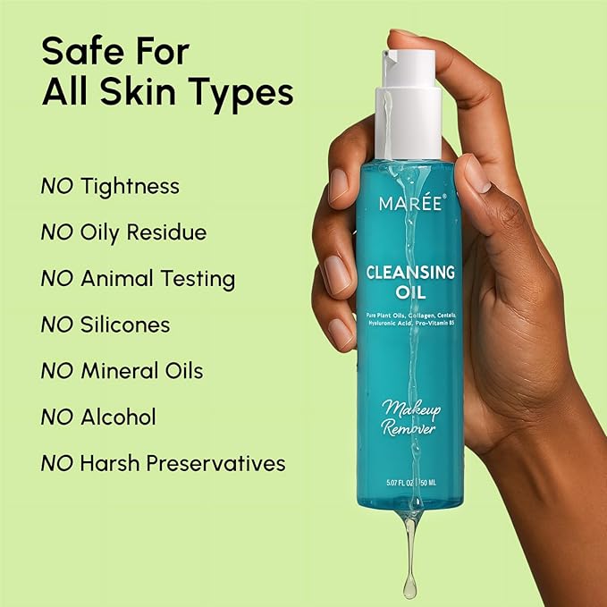 MAREE Deep Cleansing Oil for Face – Makeup Remover Oil Cleanser for Face Skincare – Centella Cleansing Oils Non-Comedogenic – Makeup Blackhead Remover – Pore Cleaner Facial Wash for Sensitive Skin