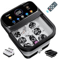 Foot Spa Electric Rotary Massage, with Touchscreen Pro Color Display, Collapsible Foot Bath with Heat, Bubble,Remote Control, Adjustable Temp Control, and 24 Motorized Shiatsu Massage Balls (Black)