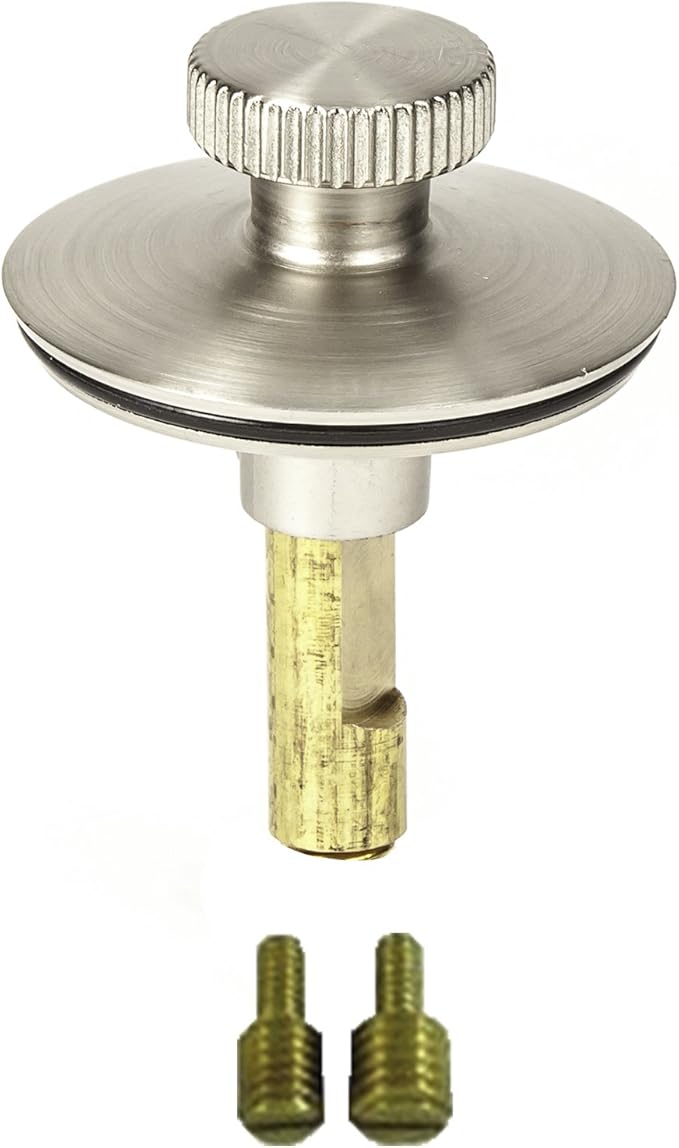 Lift n Turn, (Twist Close) Bath Tub/Bathtub Drain Stopper Includes 3/8" and 5/16" Fittings Brushed Nickel