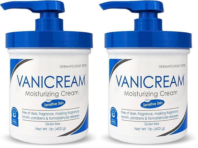 Vanicream Moisturizing Skin Cream with Pump Dispenser - 16 fl oz (1 lb) - Moisturizer Formulated Without Common Irritants for Those with Sensitive Skin (Pack of 2)