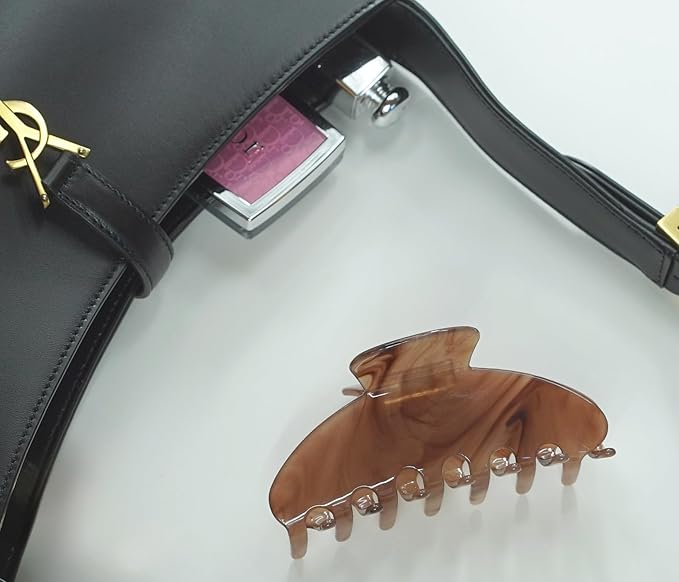 Luxury Mocha Claw Clip for Women | Our Acetate Mocha Hair Clip Feels Light, Looks Smooth and is Easy to Wear | Use for easy Half Ups with No Snagging and a Secure Grip in a Large Four Inch Size