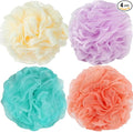 Fu Store Loofah Sponge Shower Loofahs 70g Bath Sponges Mesh Balls 4 Colors for Body Scrubber Exfoliator Wash Back Scrubber Bathroom Men Women - 4 Pack Scrubbers Cleaning Bathing Accessories