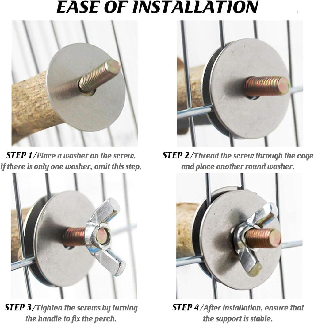 kathson 5pcs Natural Parrot Perch for Cage Wooden Bird Perches Grape Bird Stick Parakeet Climbing Standing Branches Toy Chewable Cage Accessories for Small Budgies Cockatiels