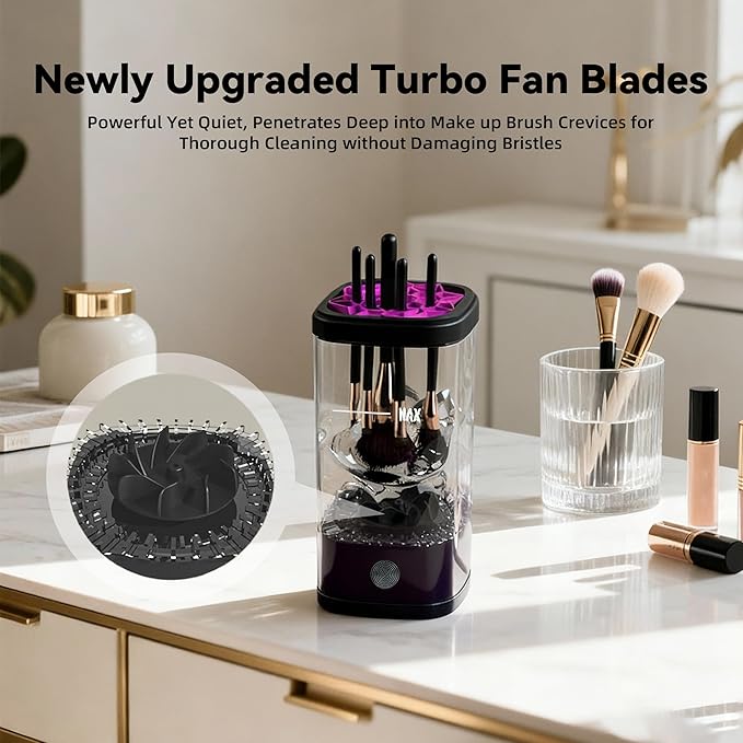 3 IN 1 Electric Makeup Brush Cleaner Machine, Portable Automatic USB Cosmetic Brush Cleaner Dryer for All Size Beauty Makeup Brushes Set, Foundation brush, Contour, Eyeshadow, Blush Brushes