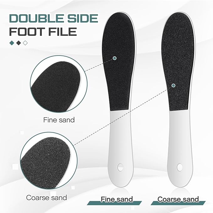 Lothee 30 Pack Foot File Foot Callus Remover Double Sided Professional Sandpaper Pedicure Tool Feet Scrubber Sander Feet Rasp for Dead Skin Cracked Heel Women Manicure Beauty Spa, 100/180 Grit, White
