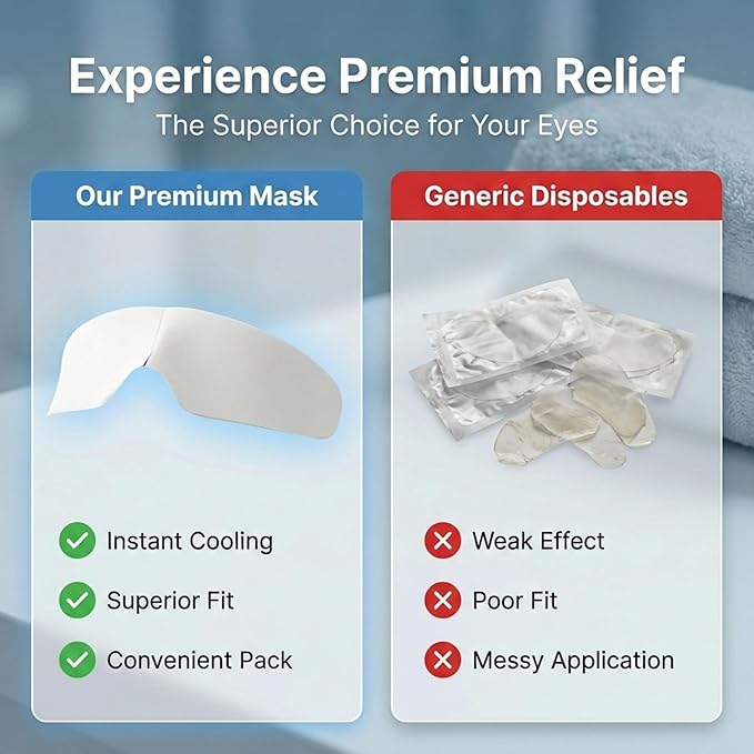Glitch Cooling Hydrogel Eye Mask – Cold Therapy Gel Pad for Puffy Eyes, Dark Circles & Stress Relief – Relaxing Eye Patch for Fatigue, Dry Eye & Travel