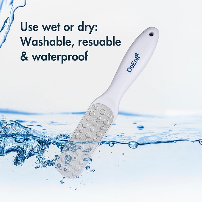 DeEnti Metal Foot File, Professional Grade Stainless Steel, Salon Quality Callus Remover, Lightweight Foot Scrubber, Home Manicure and Pedicure Tools