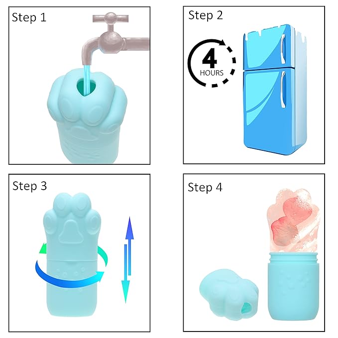 Kare & Kind 1x Ice Rollers - Paw-Shaped Silicone Mold - Use for Face and Body - Ice Mold for Skin Care, Reducing Puffiness Redness and Relaxation