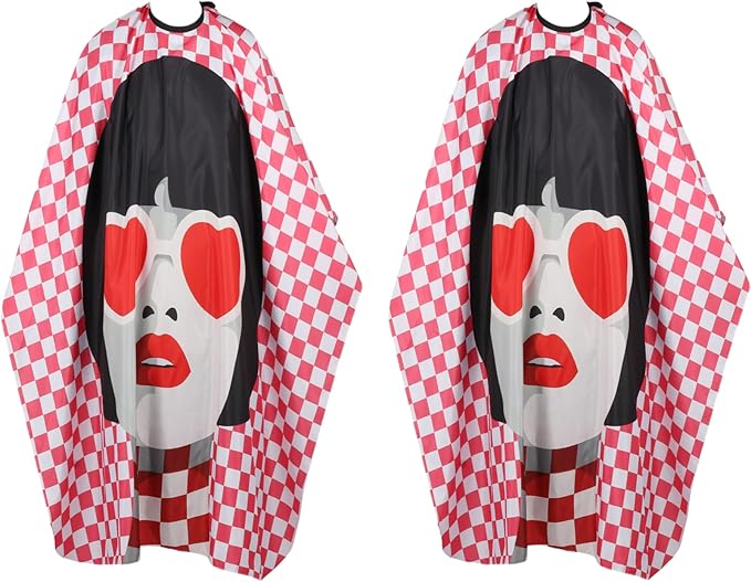 Professional Hair Cutting Cape(2 Pack), Salon Barber Cape with Adjustable Snap Closure