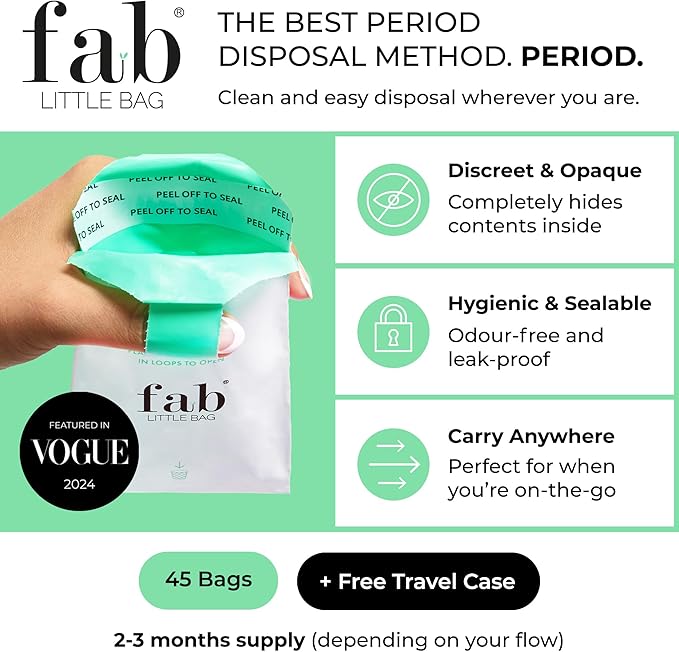 Fab Little Bag Starter Plus Pack - 45 Sanitary Disposal Bags Plus Recyclable Refill Pack for Out and About (45 Pack)