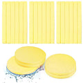 Patelai 120 Pieces Compressed Facial Sponge for Estheticians Face Makeup Removal Cleansing Sponge Pad Exfoliating Spa Wash Round Facial Cleansing Pads Supplies(Yellow)