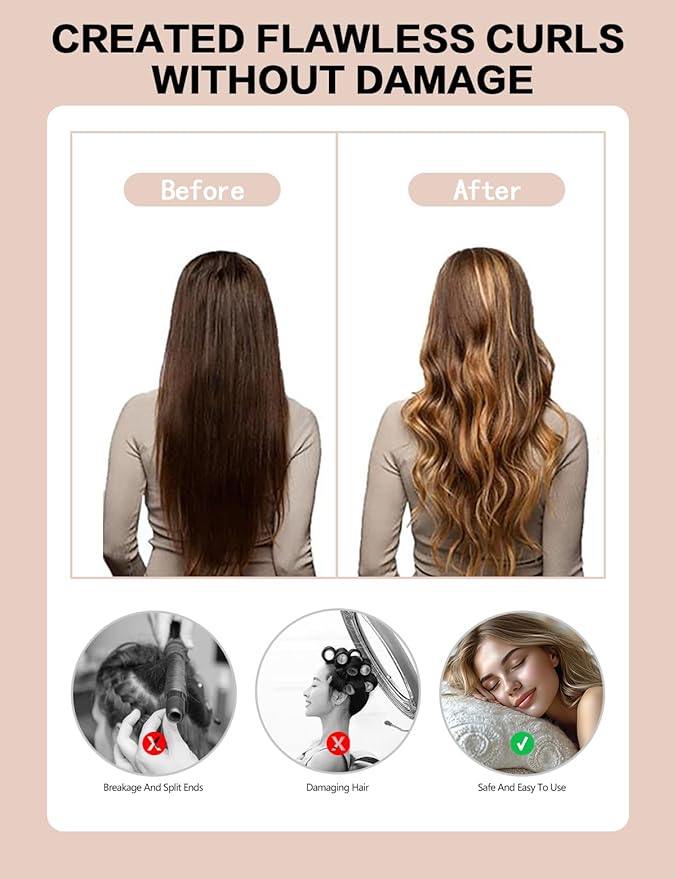 No Heat Curling Rod with Scarf, Velvet Hair Curlers to Sleep in Overnight Curls with Hook Blowout Rods Headband with Silk Scarf Curl Styling Kit for Long Medium Short Hair (2 coffee+Scarf, count)