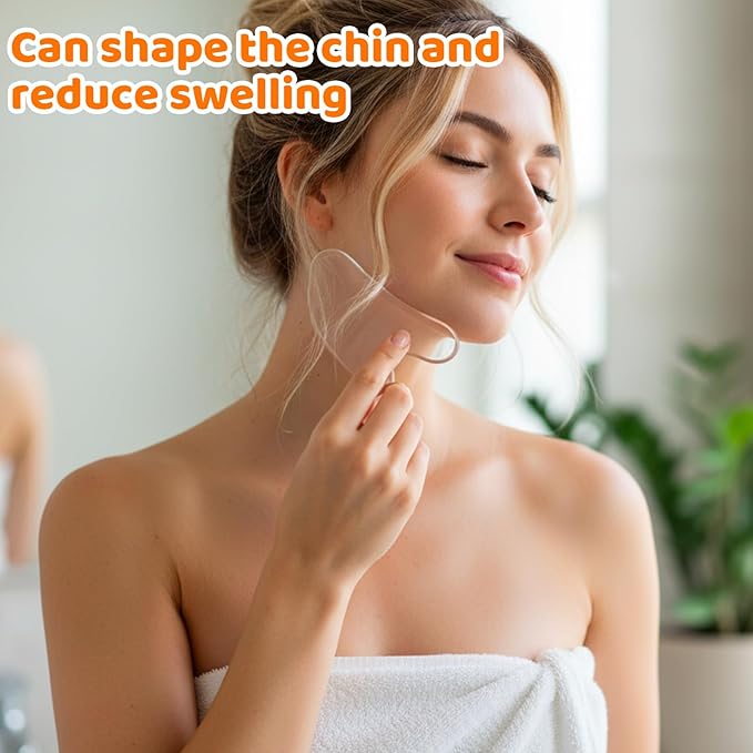 Lymphatic Contour Face Brush with Storage Case, Gua Sha Tool for Face, Stainless Steel Guasha Facial Tools Set, Lymphatic Drainage Brush for Facial Massage and Skin Care