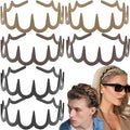 6 PCS Zig Zag Headbands Plastic Wavy Hair Head Band Comb with Teeth Hoop Accessories for Women Men Girls, Matte Retro Color