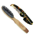 Giorgio G87 Gentleman's Tokyo Folding Pocket Comb, Flexible Men's Hair, Beard and Mustache Pocket Comb. Hand-Made of quality Durable Cellulose Acetate + GBRD1 6 Inch Beard and Mustache Brush