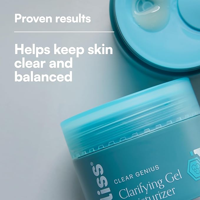 Bliss Clear Genius Clarifying Gel Moisturizer with CLARITY 5 Complex | Salicylic Acid, Niacinamide & Witch Hazel for Blemish-Prone Skin, 1.7 fl oz