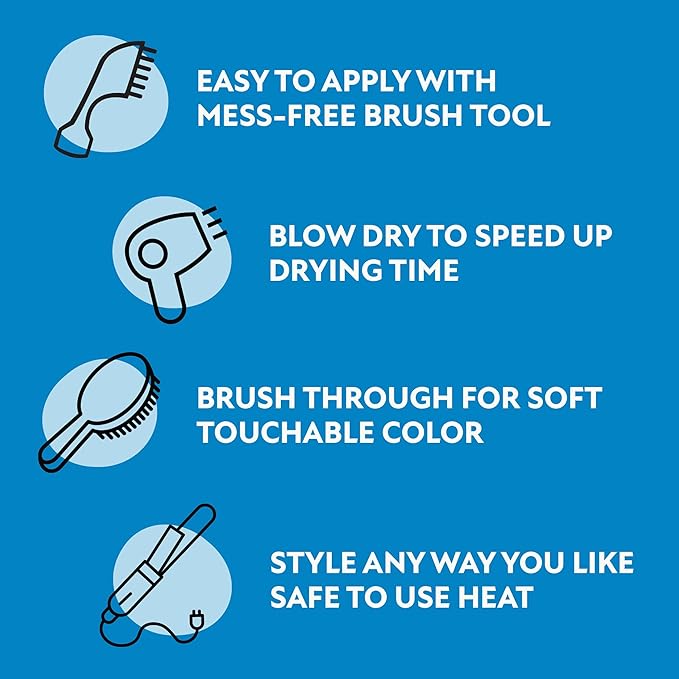 Fun In by Sun In Temporary Hair Color with Easy Brush Applicator for Kids, Teens & Adults - Washable One day color for Festivals, Events & Parties - All Hair Types