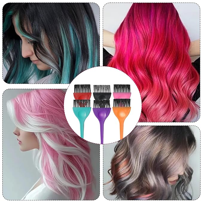 6PCS Hair Dye Brushes, Hair Color Brush, Color Tint Applicator, Hairs Coloring Dying Brush Kit for Women Men Salon Use Home DIY Dyeing