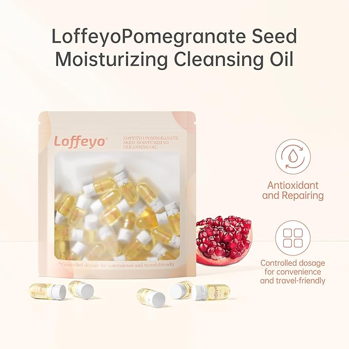 20PCS Travel Cleansing Oil Makeup Remover, Individually Mini Size Packaged Units, Moisturizing Pomegranate Seed, Travel Essential, Hotel Use