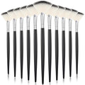 12 Pcs Soft Facial Fan Brush Blush Makeup Brush Face Mask Acid Applicator Multi Use Cosmetic Tools for Peel Mask Makeup for Mud Cream(Black Silver)