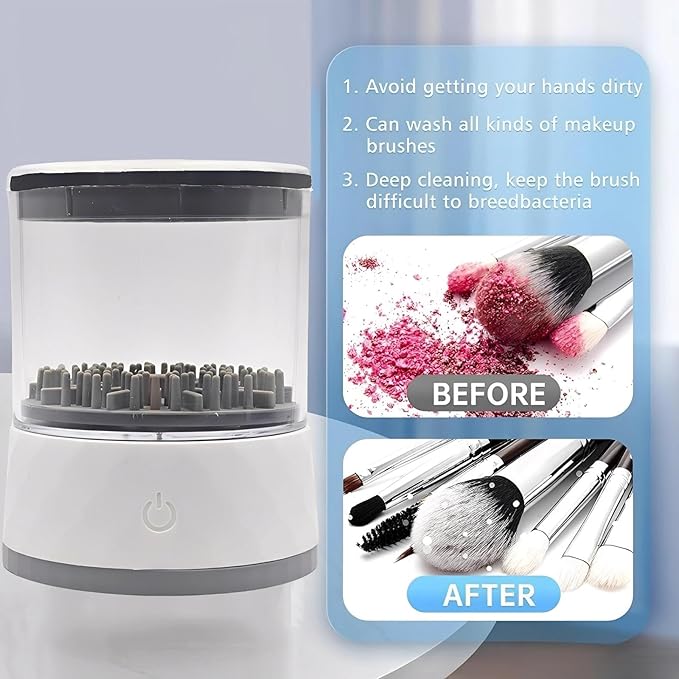 1PC Electric Makeup Brush Cleaner Machine, Portable Deep Clean Washer for Cosmetics Brushes, Fast & Easy Cleaning Tool