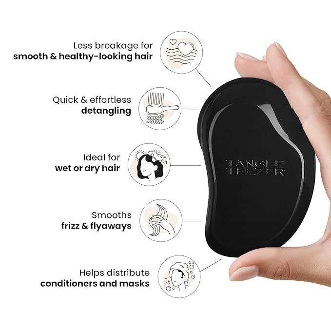 Tangle Teezer Original Detangler Brush, Dry & Wet Hairbrush for All Hair Types, Panther Black