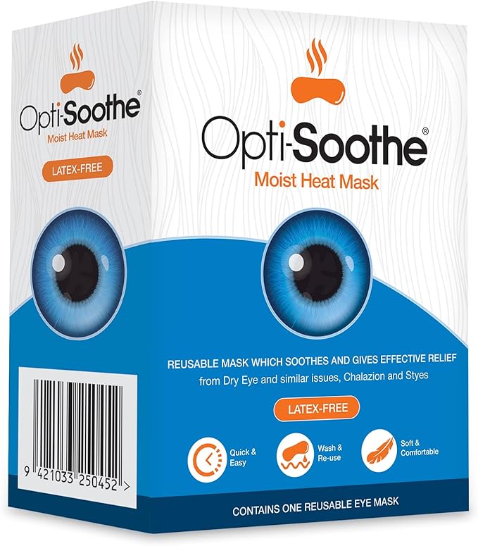 Opti-Soothe Moist Heat Mask - Reusable Eye Mask for Soothing Dry Eye and Restoring Moisture to Eyes