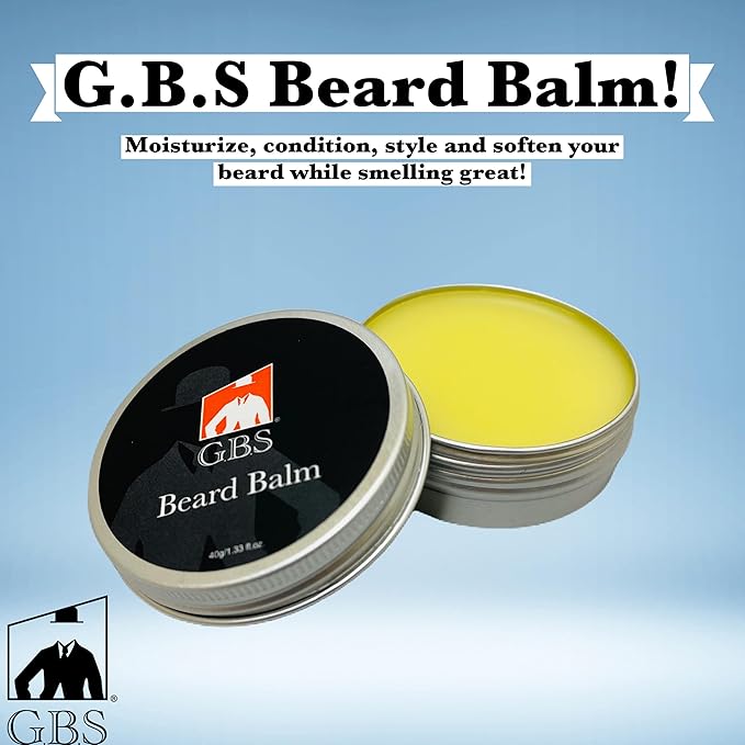 G.B.S Men’s Beard Care grooming Kit style shape Maintain Beard - Scissors Stainless Barber Shavette 2 sided comb Boar beard brush + Blades