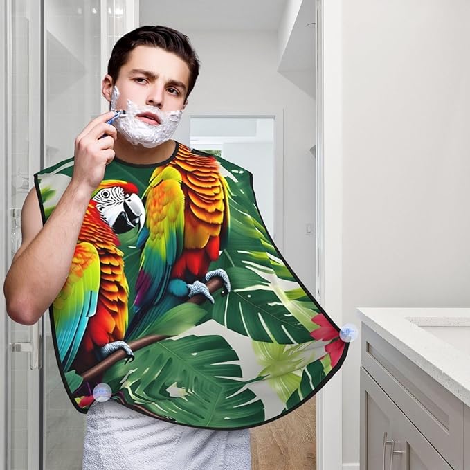 Tropical Fruit Pineapple Print Beard Bib Shaving Apron, Beard Hair Trimming Cape Gift For Dad