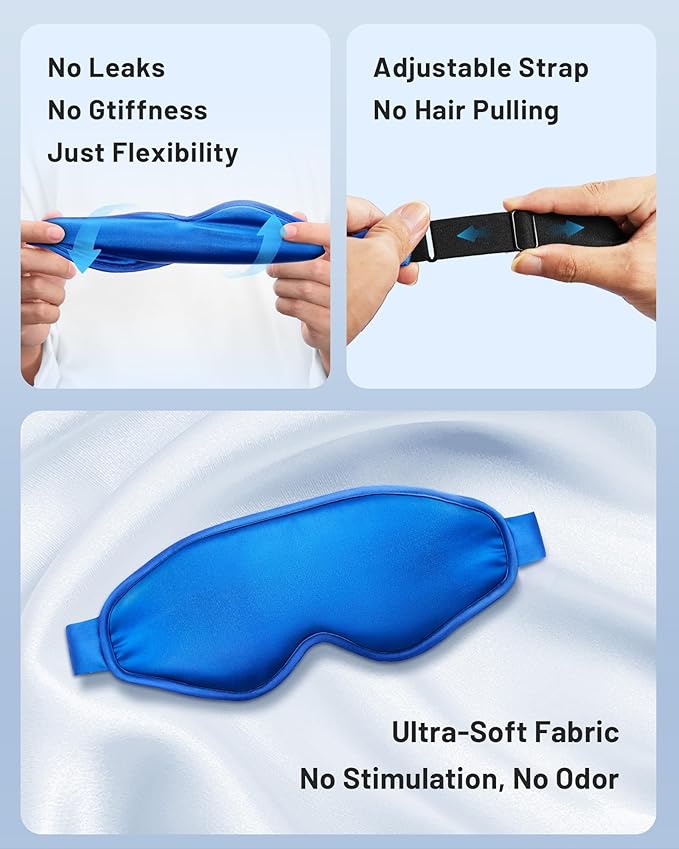 Cooling Eye Mask for Puffy Eyes: Fsa Eligible Items Hsa, Ice Eye Pack for Magraine After Surgery Relief - Reuable Cold Compress for Headache Puffiness - Comfortable Perfect Fit Gel Sleep Mask