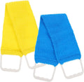 Double Sided Natural Bath Scrubber Massage Towel with Strong Exfoliating Pull Back Strap for Men and Women Long Back Scrubber Belt for Promotes Smooth Skin and Random Random Color