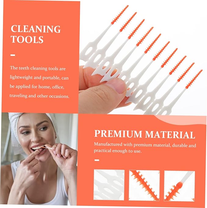 Interdental Brush Set 80pcs Portable Dispenser Flexible Gum Massager for Effective Oral Care for Teeth Gaps and Use