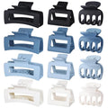 3 Styles Hair Clips for Women Small Medium Big Claw Clips for Thin Thick Hair 12 Pcs Hair Claw Clips Hair Clips Combination Hair Accessories for Women (Blue)