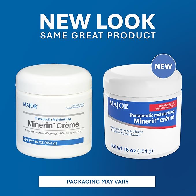 MAJOR Therapeutic Moisturizing Minerin Créme - Body Cream Moisturizer for Dry Skin - Fragrance-Free - 16 Oz. (1 Pack)