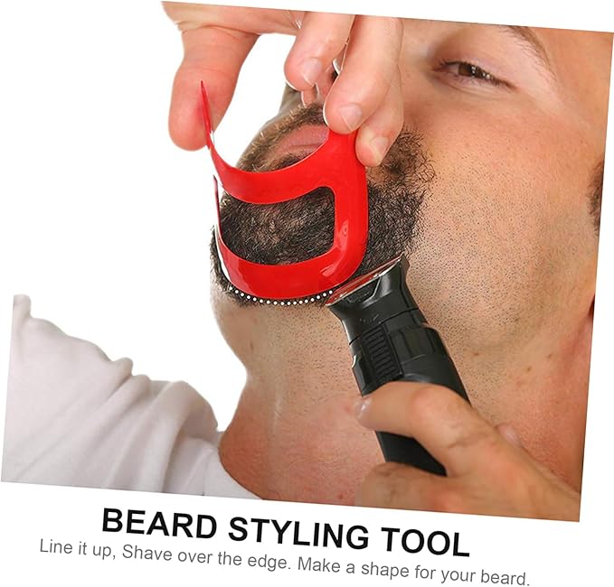 Beard Styling Tool Kit Men's Goatee Trimmer Plastic Ruler for Haircut Guide Beard Shaping