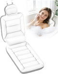 Full Body Bath Pillow for Bathtub, Thick Luxury Bathtub Cushion with Movable Lumbar Support and Laundry Bag, Bathtub Pillows for Head, Neck and Back Support, Bathtub Accessories for Women Spa Gift
