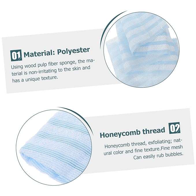 Portable Back Bath Towel Double-sided Exfoliating Shower Scrubber Straps for for Deep Cleaning Back Neck and Shoulders