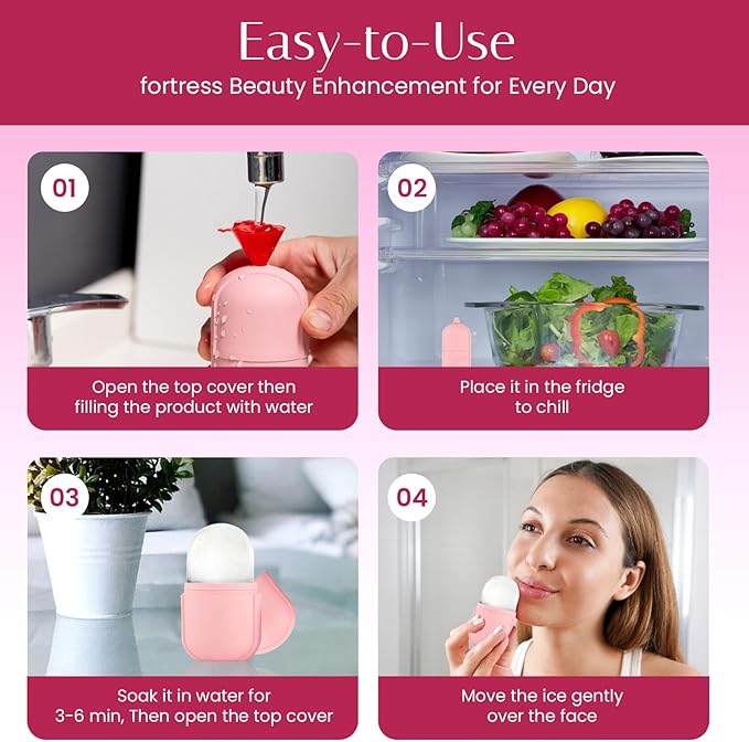 Ice Face Roller Massager for Face, Eyes, and Neck - Reusable Silicone Ice Cube Mold for Natural Skin Care, De-Puff Eye Bags, Reduce Migraine Pain | Facial Beauty Ice Roller